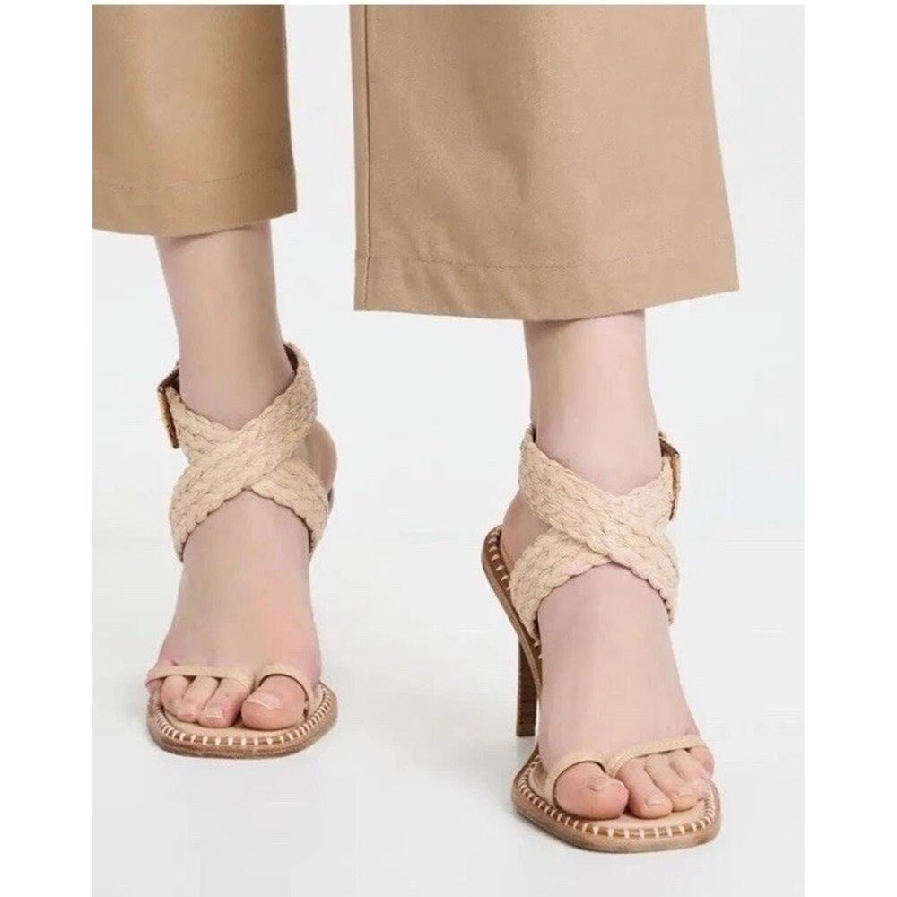ULLA JOHNSON | Lydia Raffia Heeled Sandals Size 37 - Picture 3 of 11